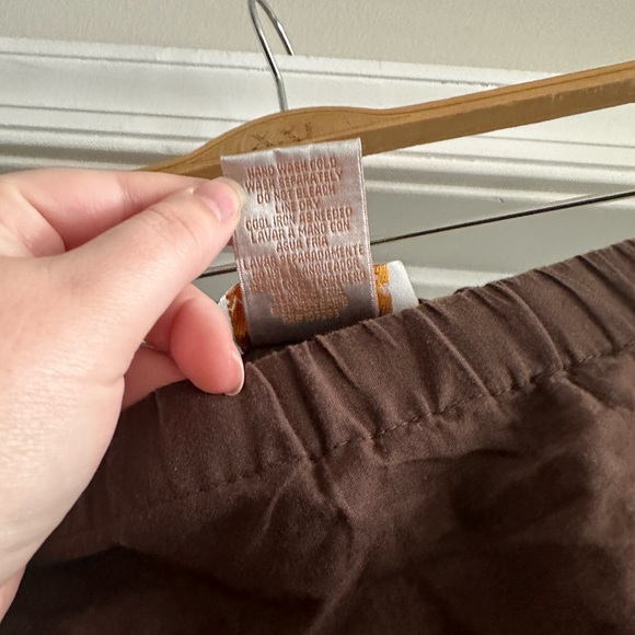 Vintage Metro Wear Maxi Skirt Fairy Embroidered Floral White Cotton Brown Flowy - Picture 3 of 9